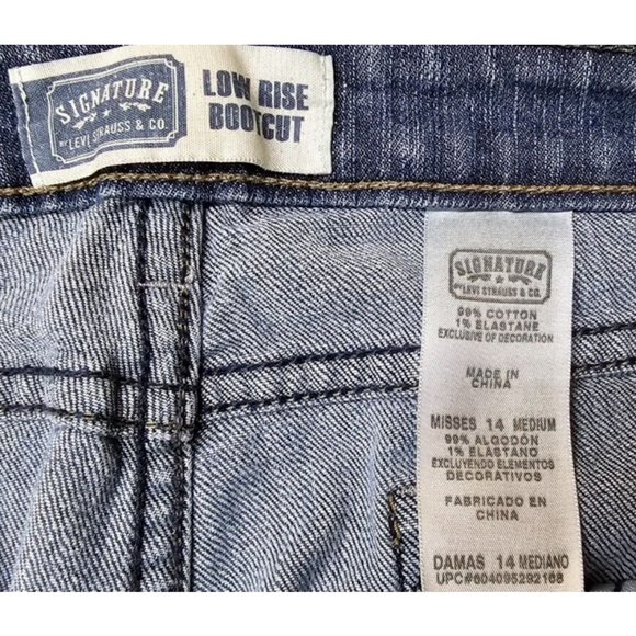 Levis Signature Misses 14 Medium Low Rise Bootcut Medium Wash Denim Jeans 38x30 - Picture 11 of 11